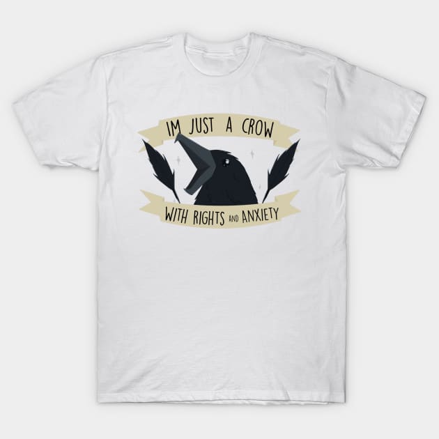Cartoon Collection:  Anxiety Crow T-Shirt by Next-Chapter